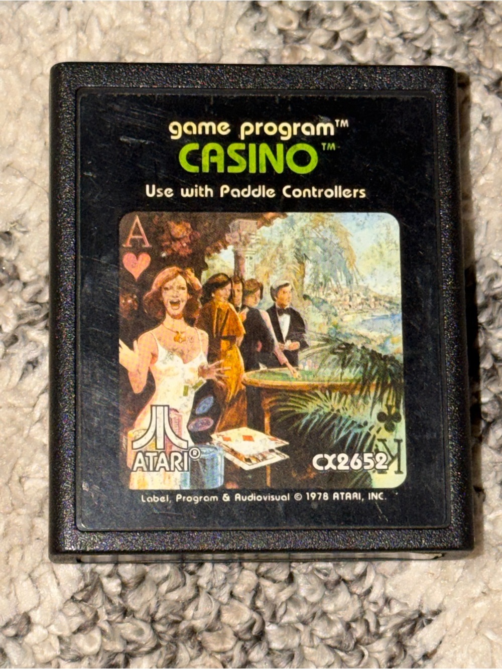 Casino Atari Video Game Cartridge Classic Vintage Used Pre Owned As Is Clean PO.